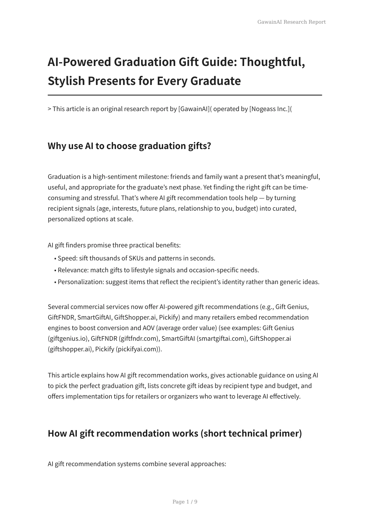 AI-Powered Graduation Gift Guide: Thoughtful, Stylish Presents for Every Graduate - Page 1