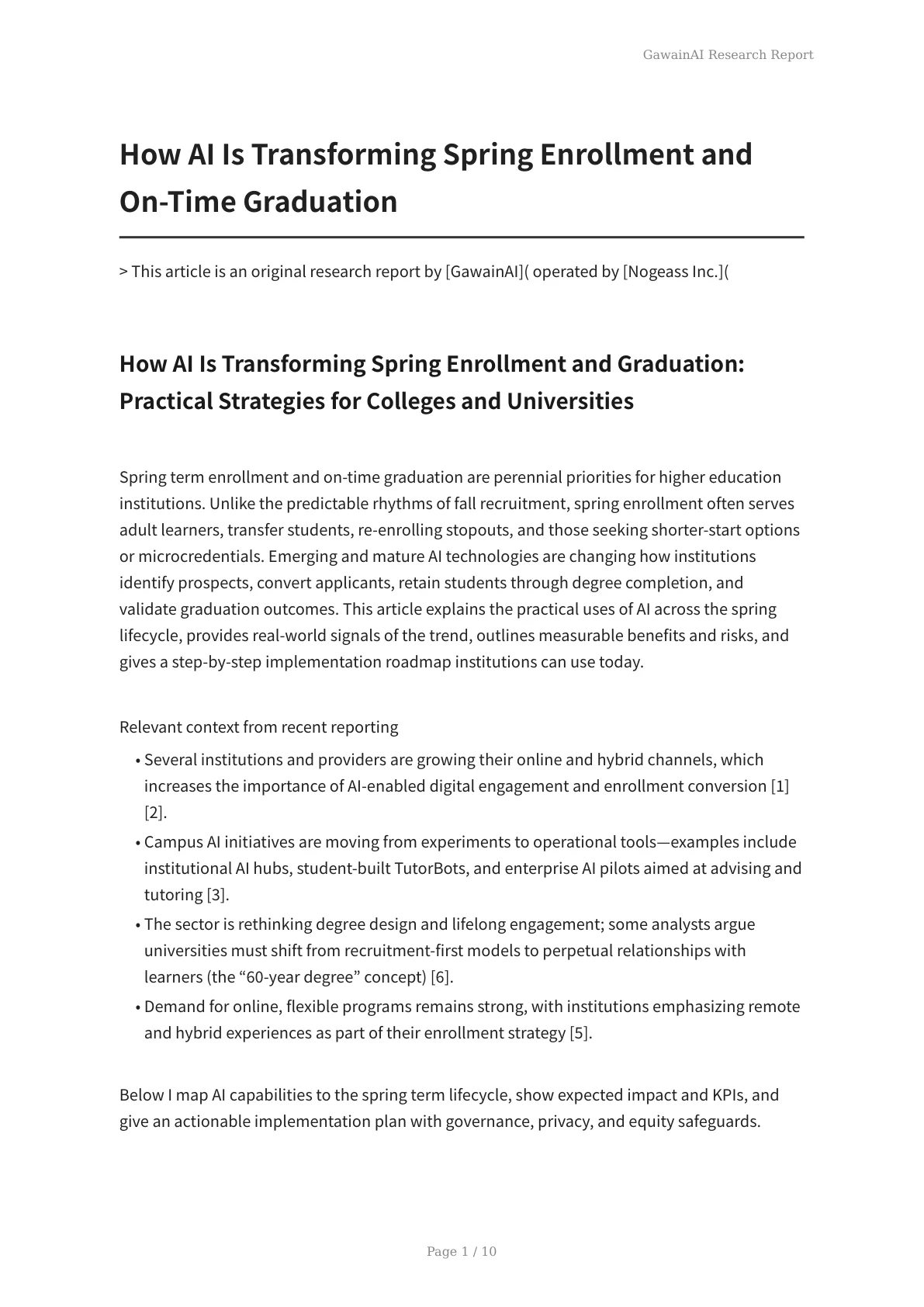 How AI Is Transforming Spring Enrollment and On-Time Graduation - Page 1