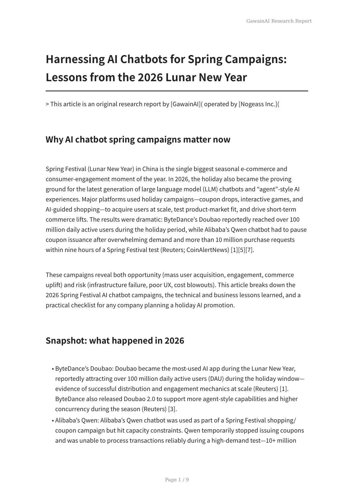 Harnessing AI Chatbots for Spring Campaigns: Lessons from the 2026 Lunar New Year - Page 1