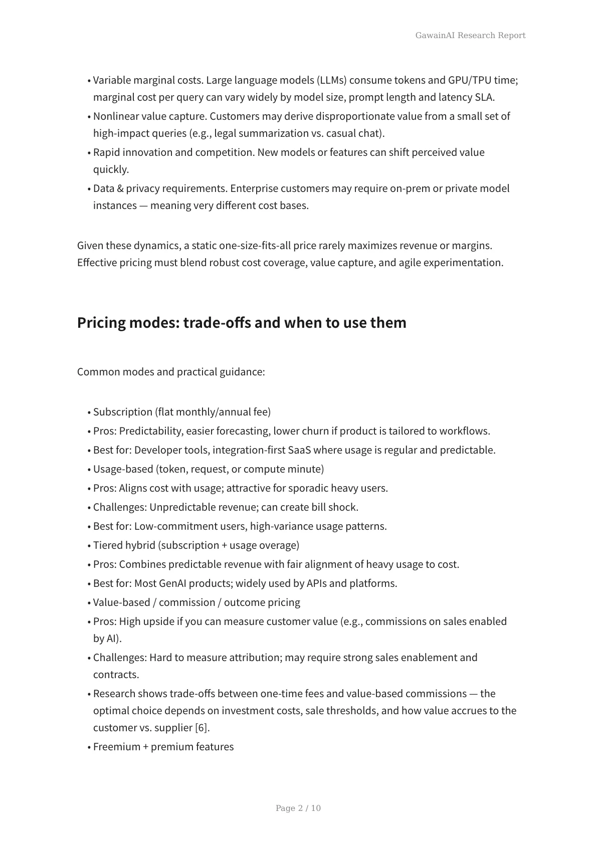 Optimizing Product Pricing with GawainAI: Strategies to Maximize Profit, Adoption, and Competitive Edge - Page 2