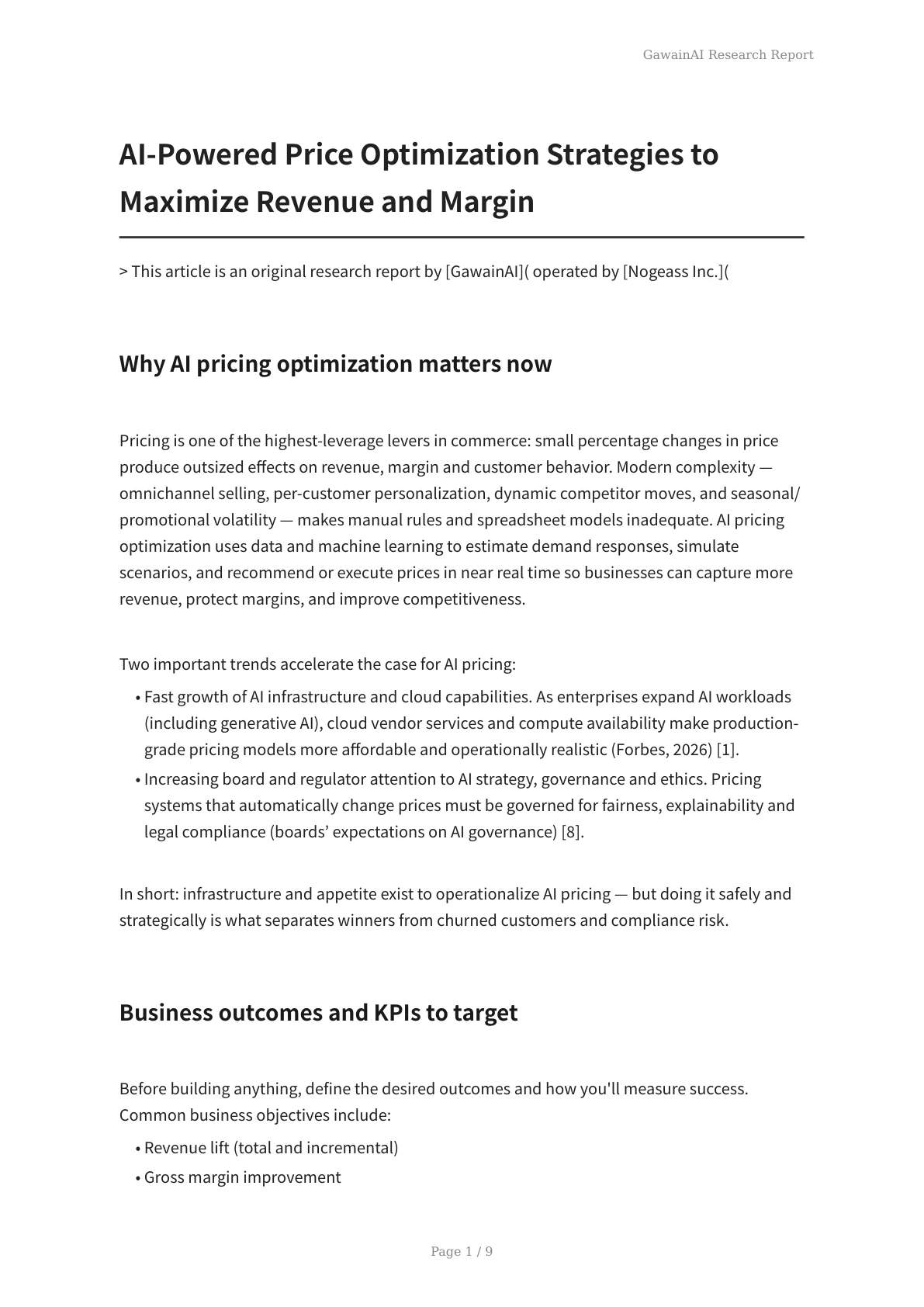 AI-Powered Price Optimization Strategies to Maximize Revenue and Margin - Page 1