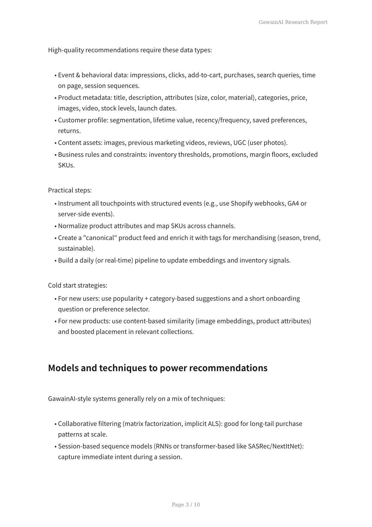 GawainAI: AI-Powered Product Recommendations and Creative Automation for E-commerce - Page 3