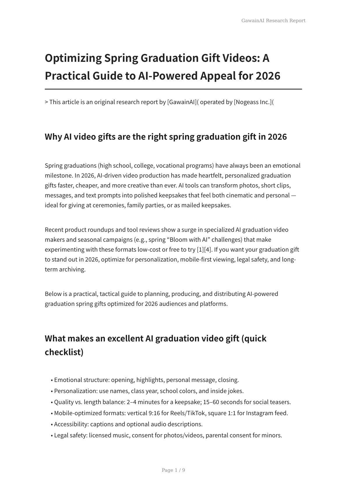 Optimizing Spring Graduation Gift Videos: A Practical Guide to AI-Powered Appeal for 2026 - Page 1
