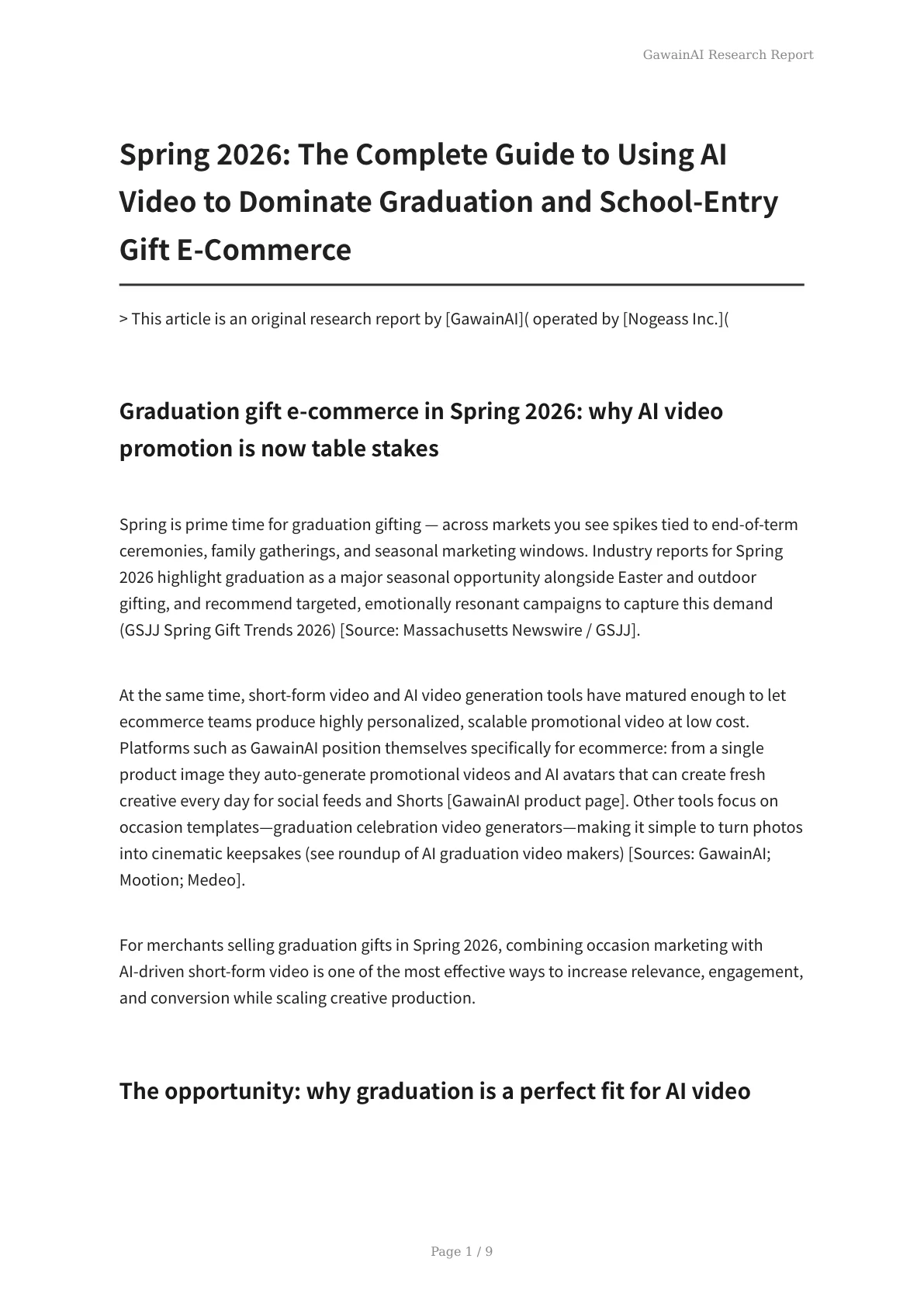 Spring 2026: The Complete Guide to Using AI Video to Dominate Graduation and School-Entry Gift E‑Commerce - Page 1