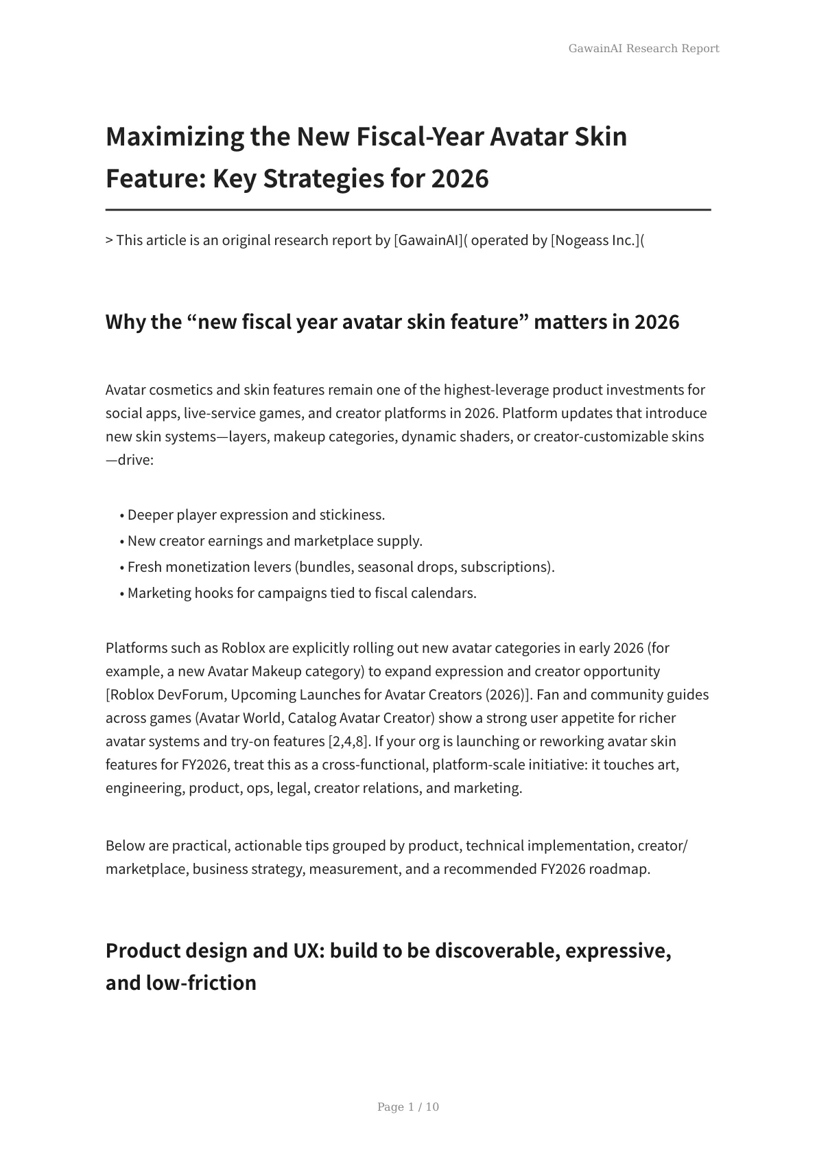 Maximizing the New Fiscal-Year Avatar Skin Feature: Key Strategies for 2026 - Page 1